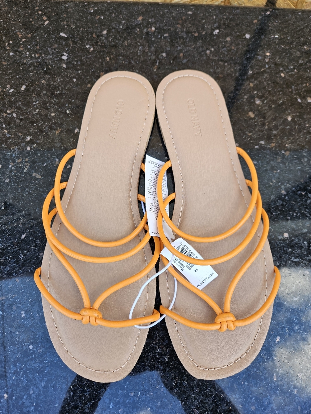 Old Navy Women's Orange Strappy Slide Sandals Size 8.5
